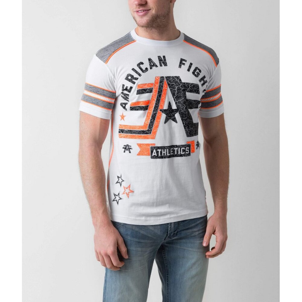 American Fighter Stony Brook T-Shirt in White Heather Grey